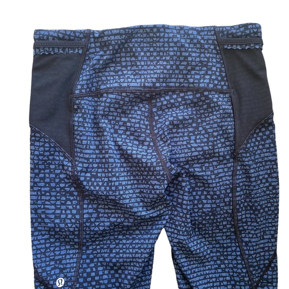 Lululemon Free Runner Crop (19") Shatter Weave Desert Teal Alberta Lake … - Picture 9 of 12